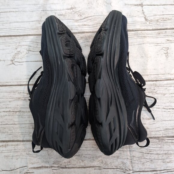HOKA One One Bondi 8 Running Shoes Black Mesh Cushioned – Women’s 10B - Picture 4 of 8
